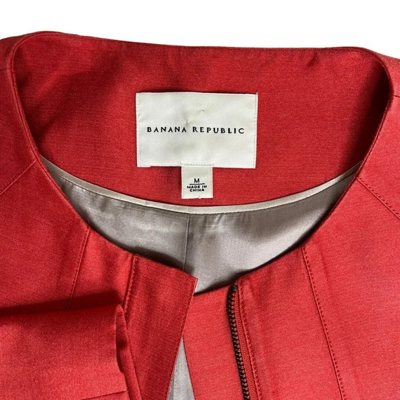 J. Crew Silk Cotton Blend Coral Scoop Neck Jacket Size Medium - Picture 15 of 16